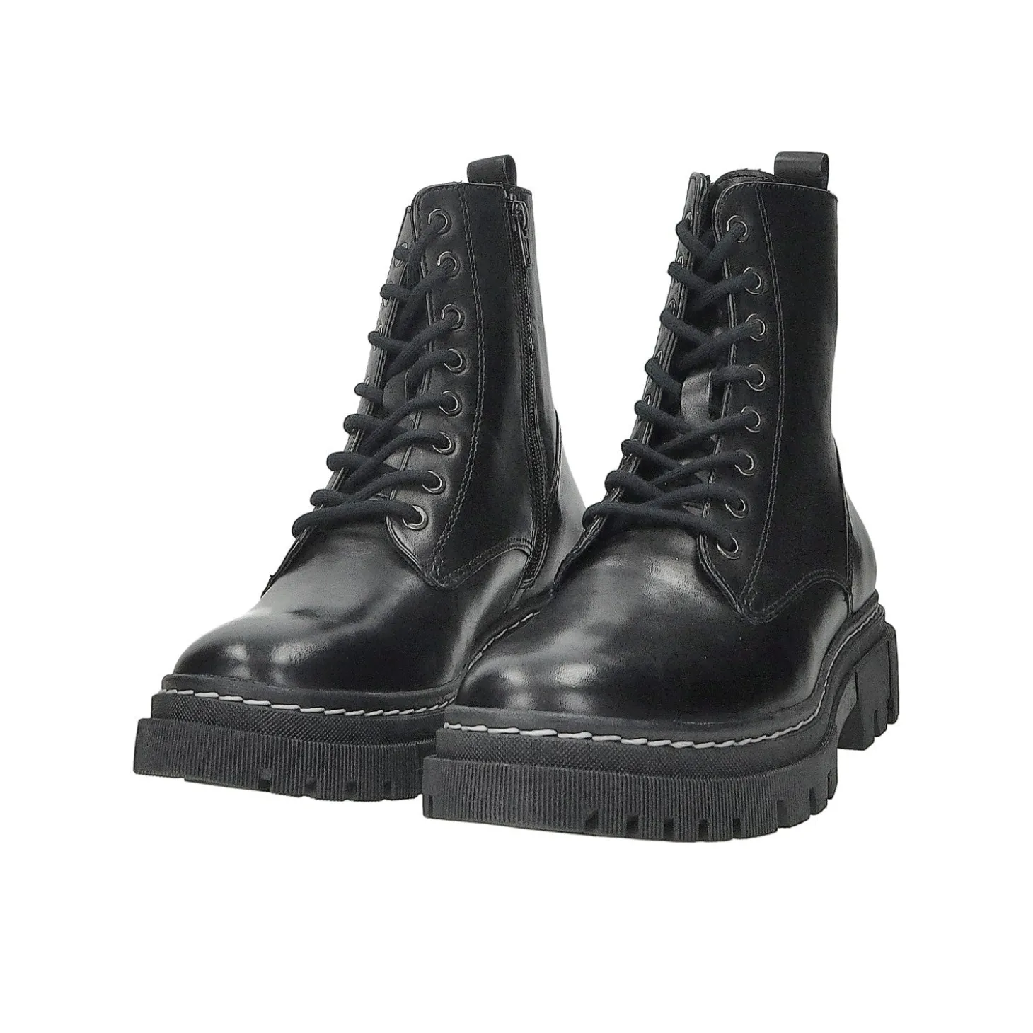 Anfibi in vera pelle. Fondo alto 4cm