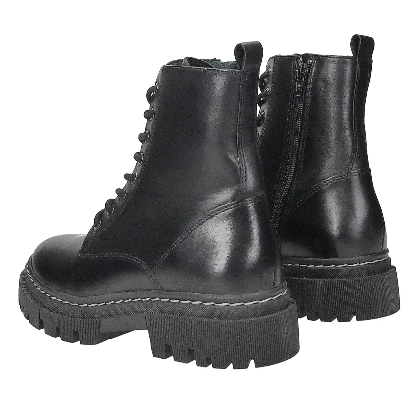 Anfibi in vera pelle. Fondo alto 4cm