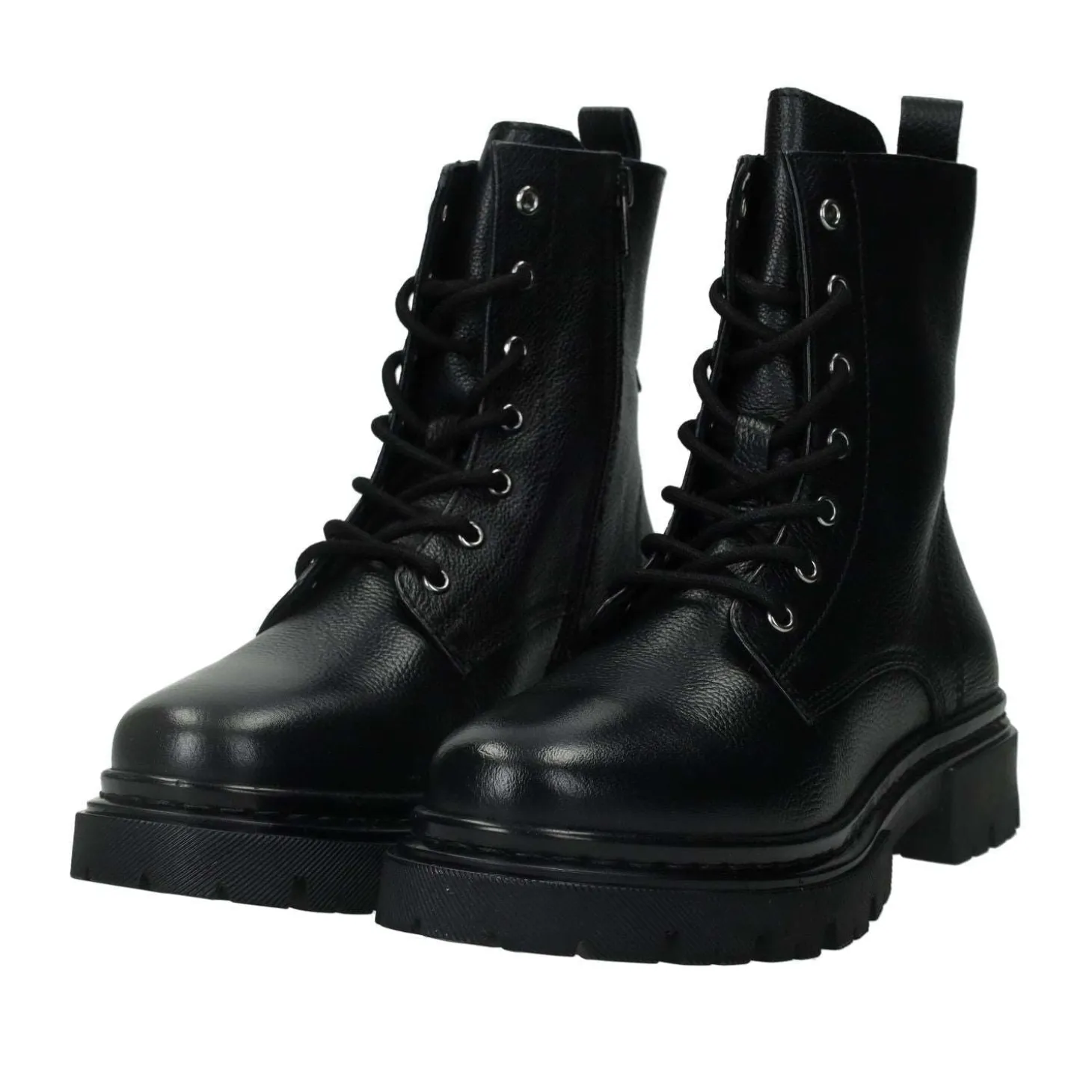 Anfibi in vera pelle.Tacco alto 3cm