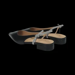 Ballerine con cinturino in strass.Tacco alto 2cm