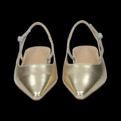 Ballerine con cinturino in strass.Tacco alto 2cm