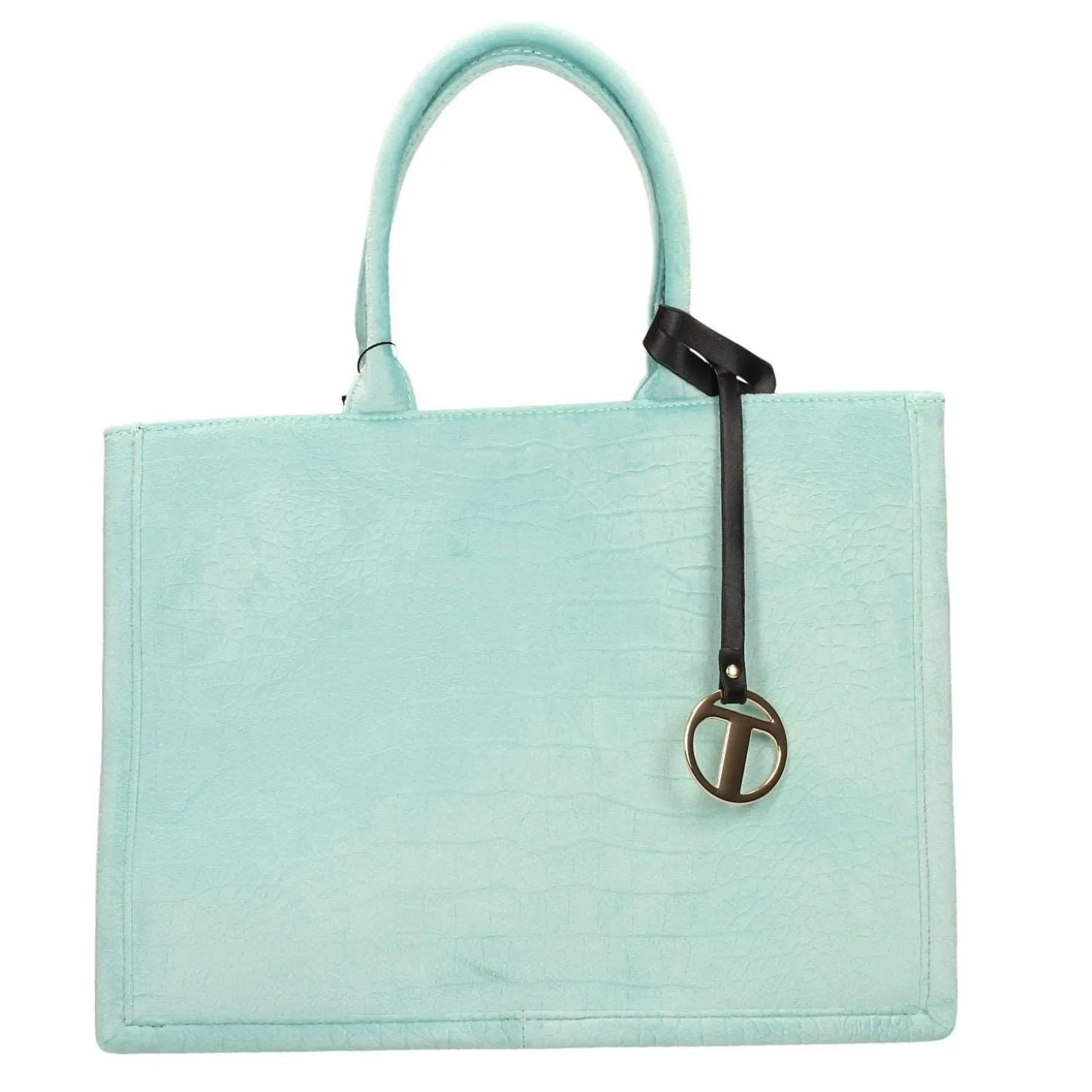 Borsa pied-de-poule beige e marrone