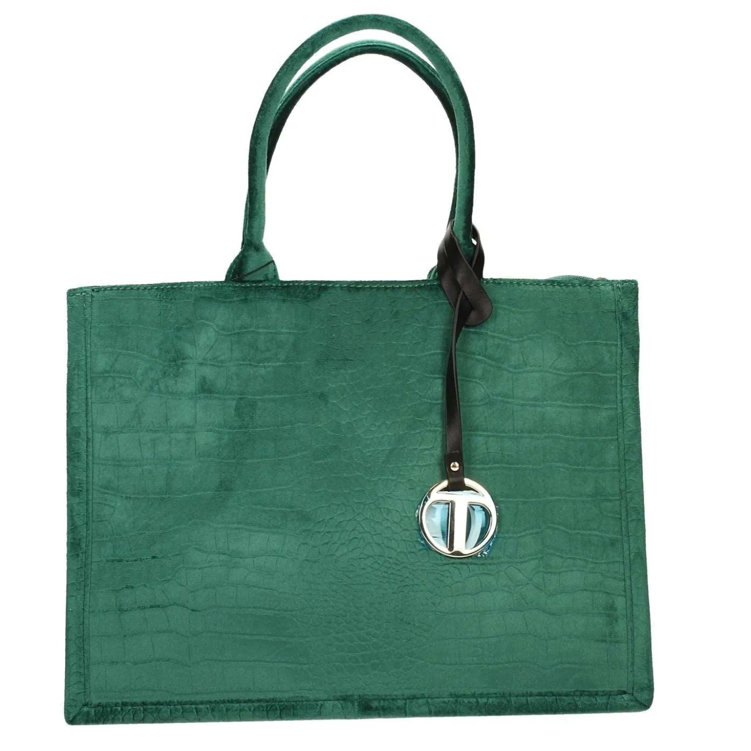 Borsa pied-de-poule beige e marrone