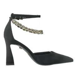 Décolleté con cinturino intrecciato.Tacco alto 9cm