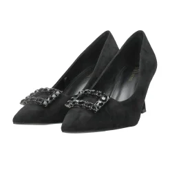 Décolleté con inserto in strass. Tacco alto 8cm