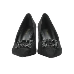 Décolleté con inserto in strass. Tacco alto 8cm