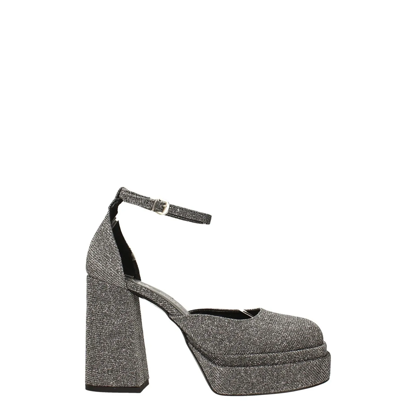 Décolleté glitterate con doppio plateau. Made in Italy. Tacco alto 11cm