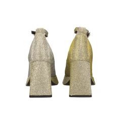 Décolleté glitterate. con punta squadrata e plateau. Made in Italy. Tacco alto 9cm