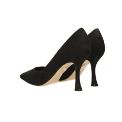 Décolleté in microfibra con tacco a rocchetto alto 9cm