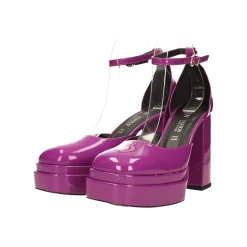 Décolleté in vernice con doppio plateau. Made in Italy. Tacco alto 11cm