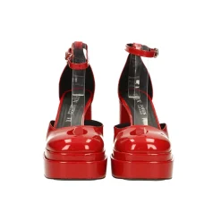 Décolleté in vernice con doppio plateau. Made in Italy. Tacco alto 11cm