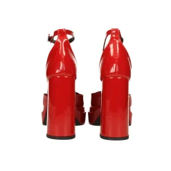 Décolleté in vernice con doppio plateau. Made in Italy. Tacco alto 11cm