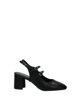 Décolleté in vernice con doppio cinturino