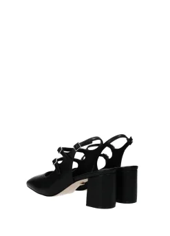 Décolleté in vernice con doppio cinturino