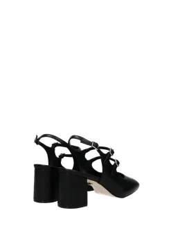 Décolleté in vernice con doppio cinturino