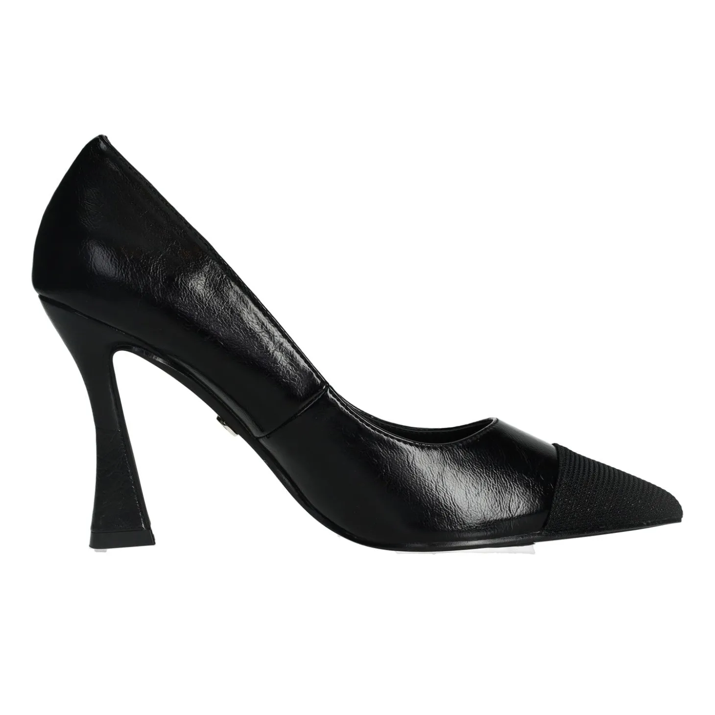 Décolleté pumps con punta in tessuto. Tacco alto 10cm