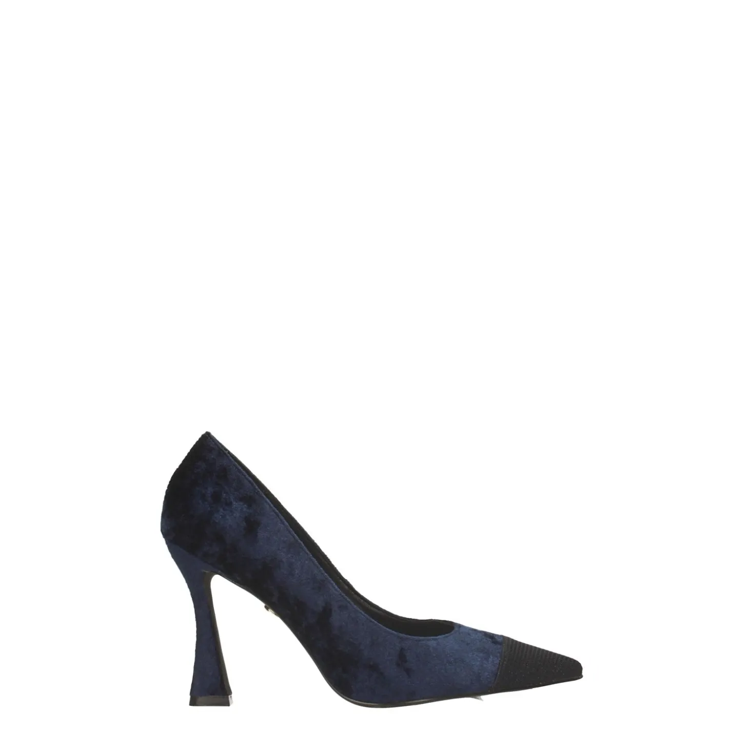 Décolleté pumps con punta in tessuto. Tacco alto 10cm