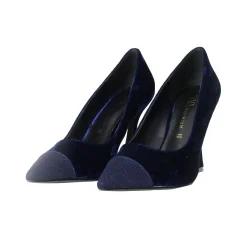Décolleté pumps con punta in tessuto. Tacco alto 10cm