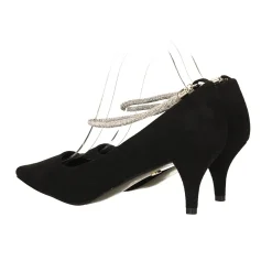 Décolleté scomasciate con cinturino alla caviglia con strass. Tacco alto 5cm