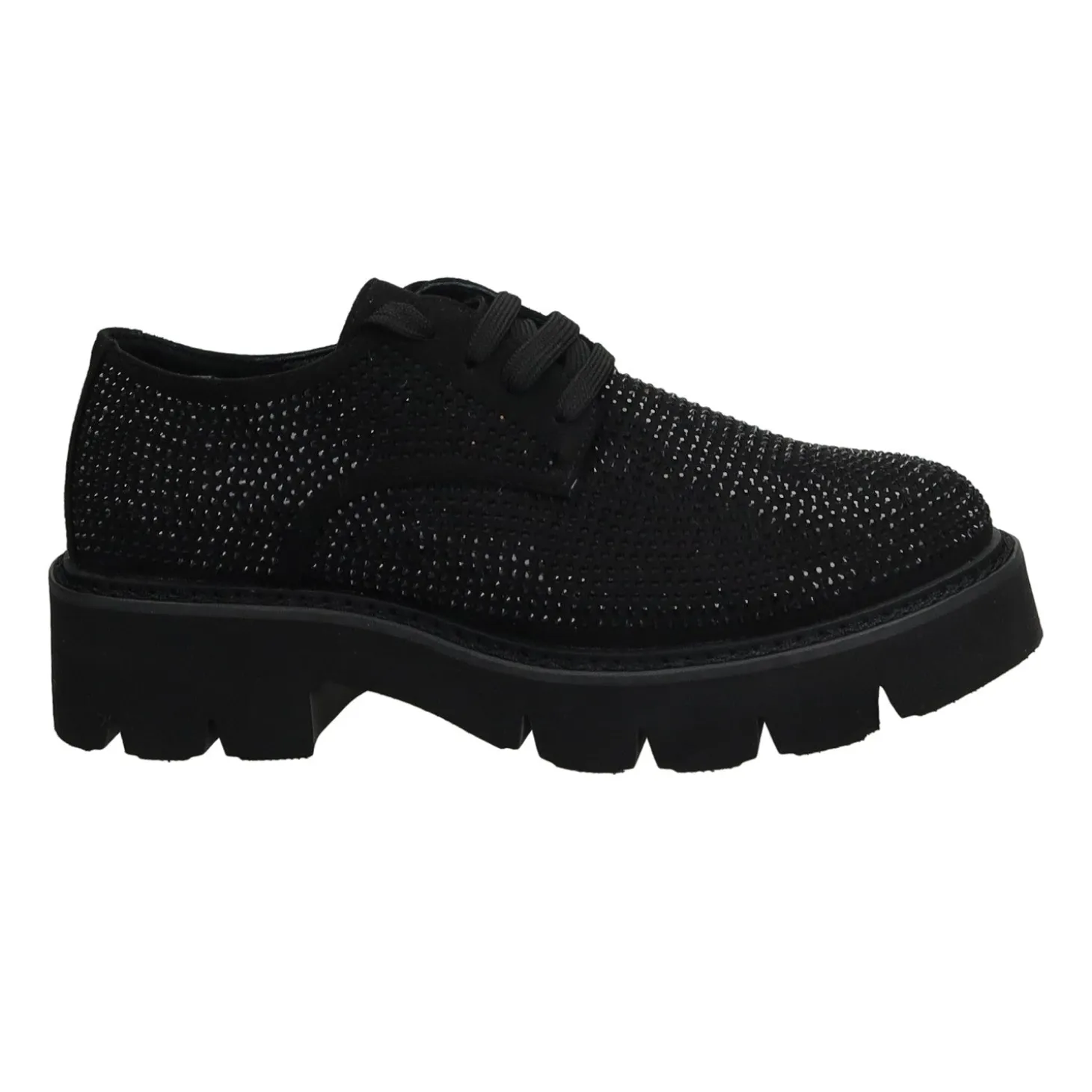 Derby con strass.Tacco alto 4cm