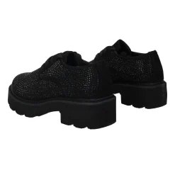 Derby con strass.Tacco alto 4cm