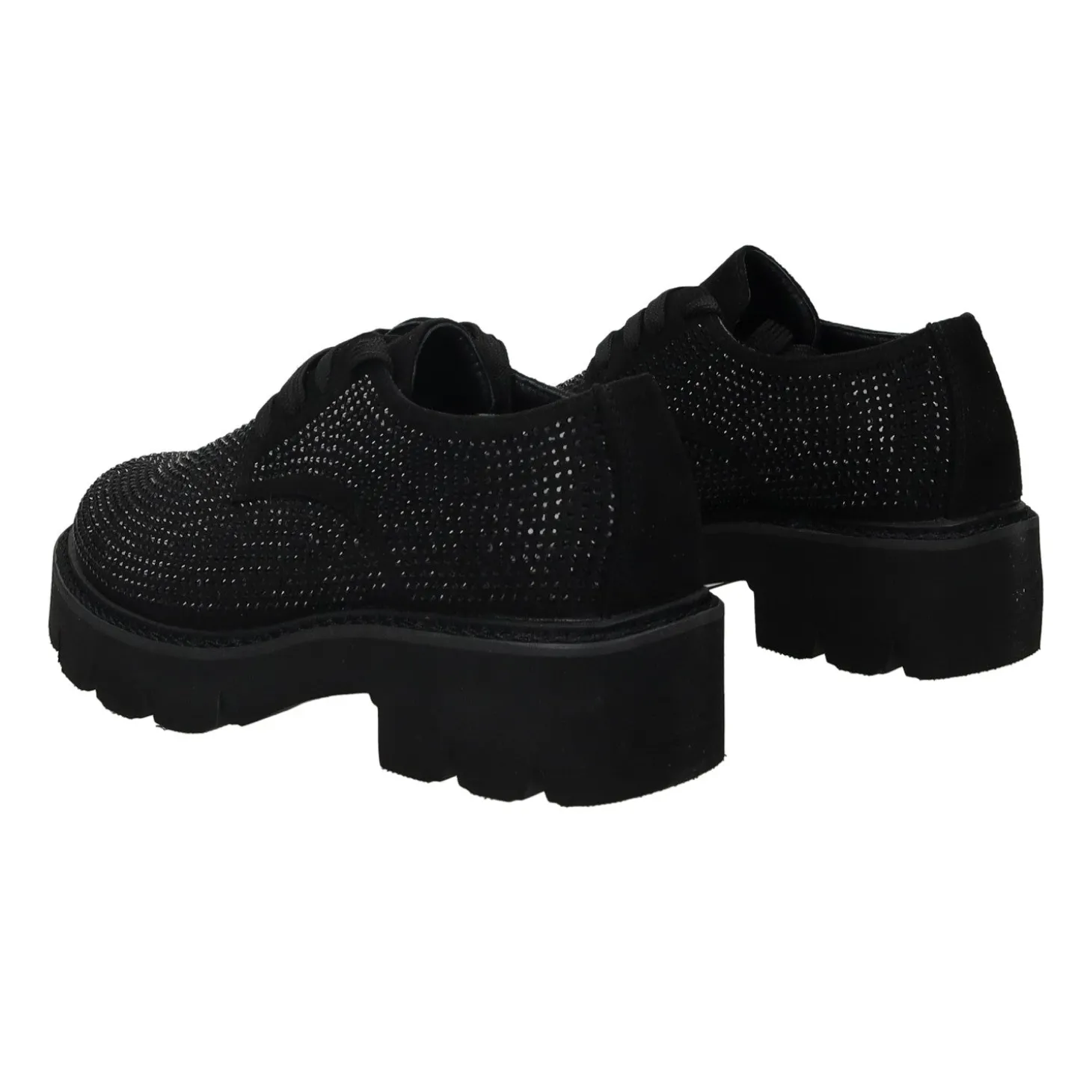 Derby con strass.Tacco alto 4cm