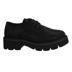 Derby con strass.Tacco alto 4cm