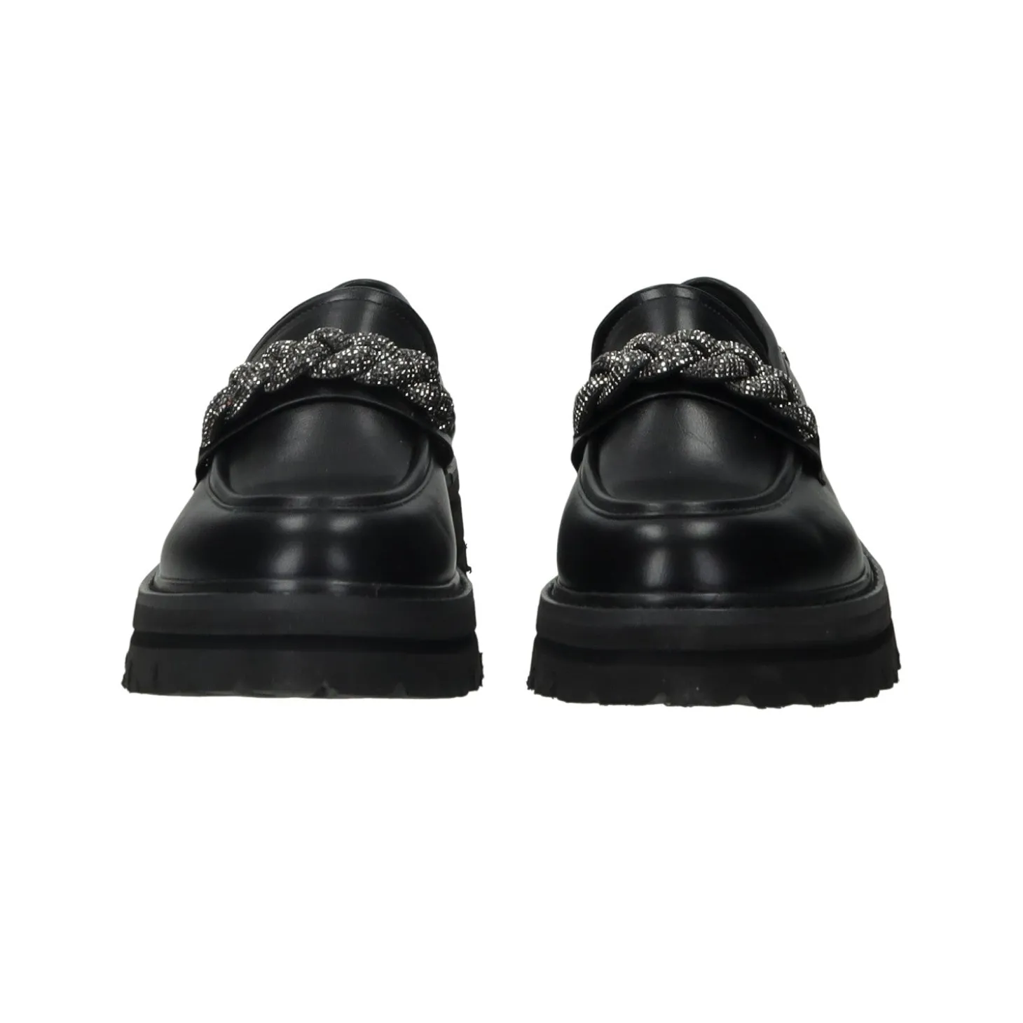 Mocassini con morsetto in strass.Tacco alto: 3cm