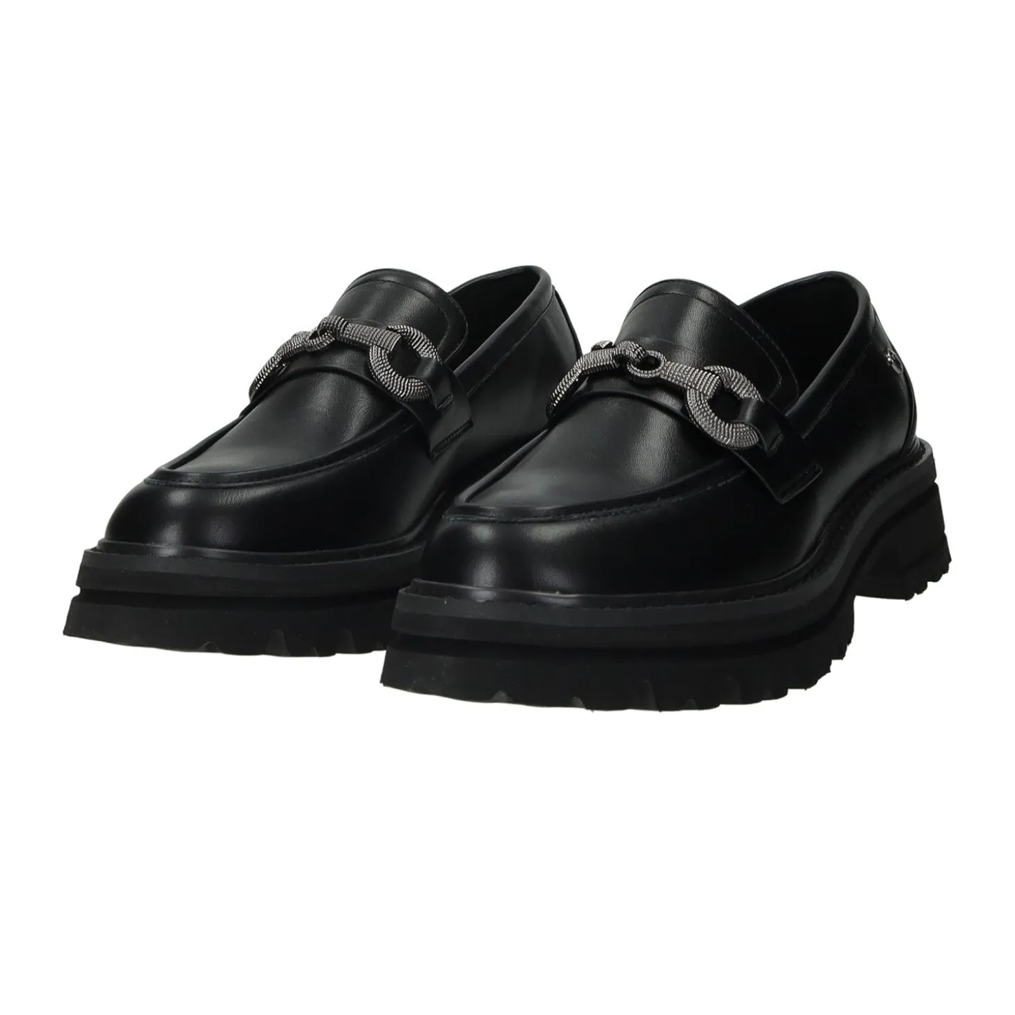 Mocassini con morsetto in strass.Tacco alto: 3cm