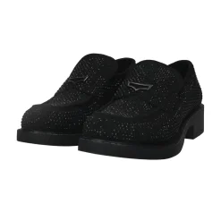 Mocassini con strass.Tacco alto 4cm