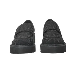 Mocassini con strass.Tacco alto 4cm