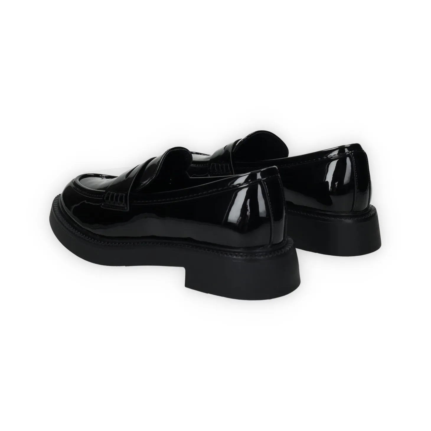 Mocassini in vernice con fondo alto 3cm