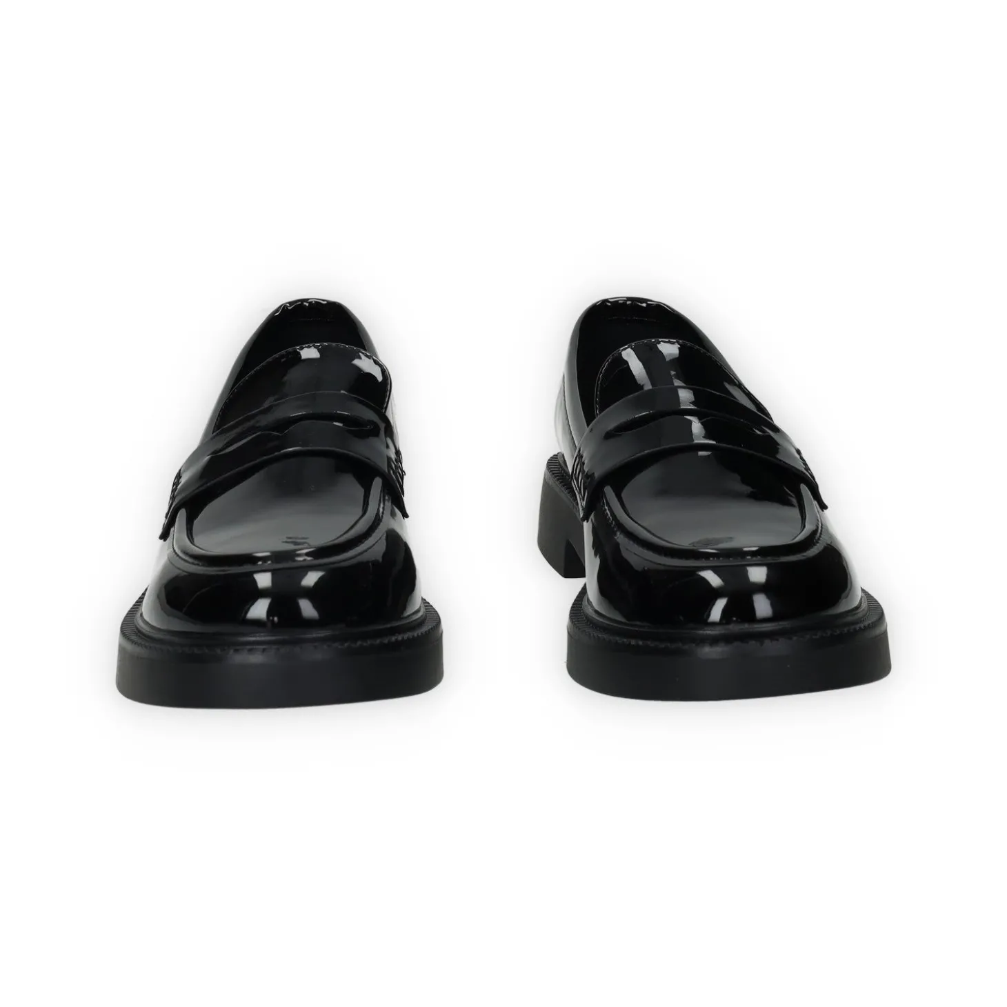 Mocassini in vernice con fondo alto 3cm