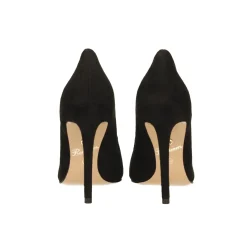 Pumps in microfibra con scollo tondo. Stiletto alto 11cm