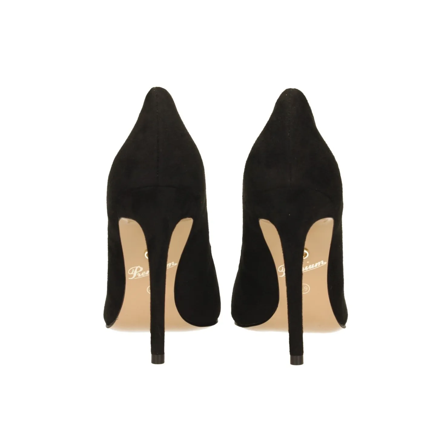 Pumps in microfibra con scollo tondo. Stiletto alto 11cm