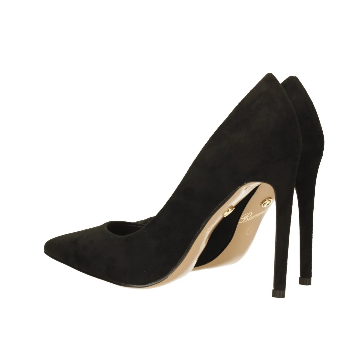 Pumps in microfibra con scollo tondo. Stiletto alto 11cm