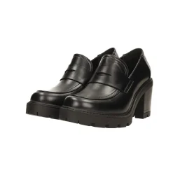 Pumps mocassino con tacco largo alto 7cm