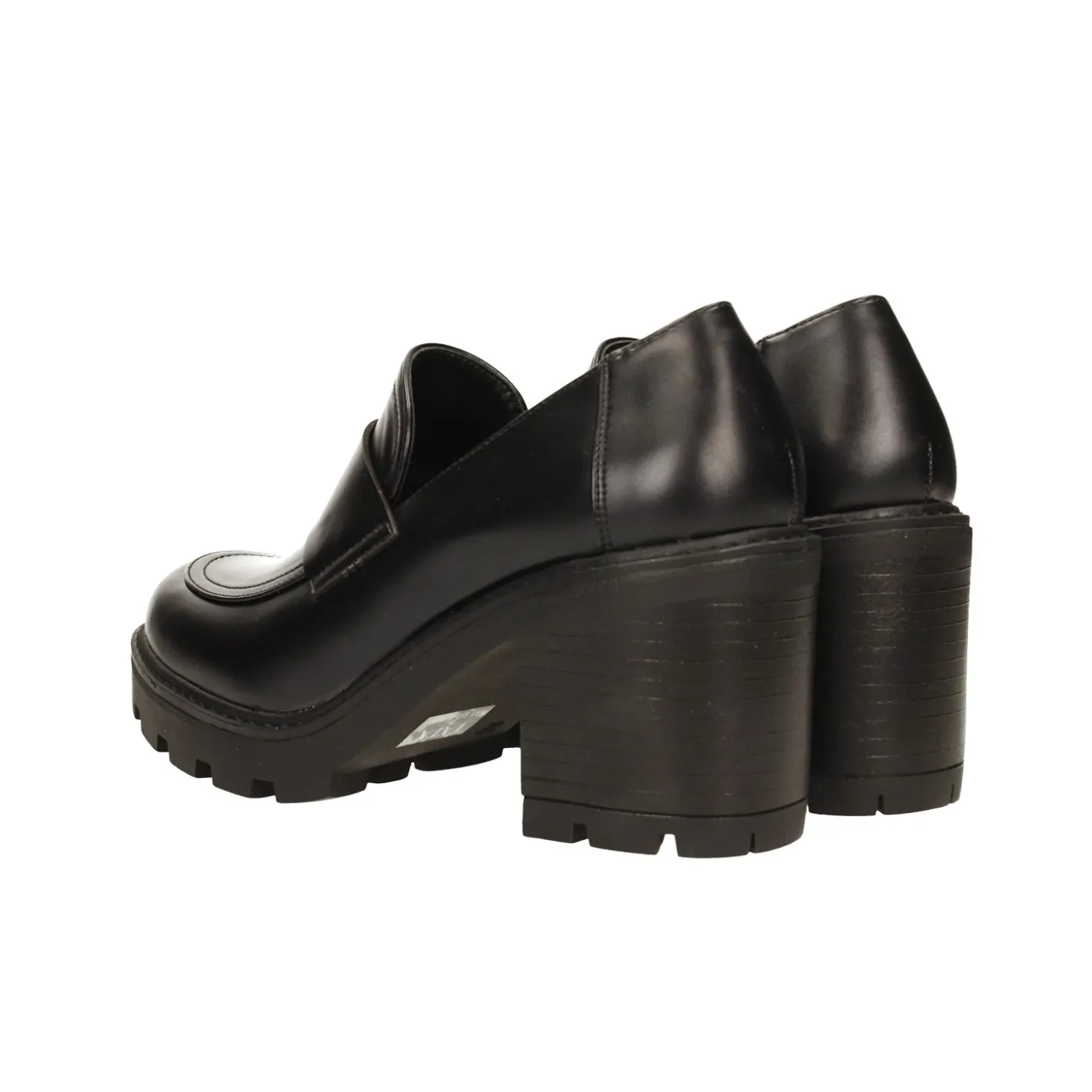 Pumps mocassino con tacco largo alto 7cm