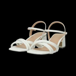 Sandali con fascia tubolare intrecciata. Tacco alto 6cm