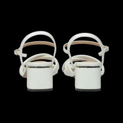 Sandali con fascia tubolare intrecciata. Tacco alto 6cm