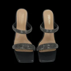 Sandali con listini in strass. Tacco alto 9cm