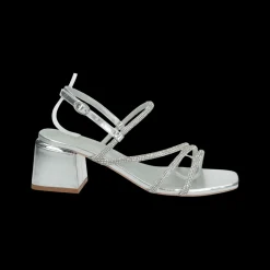 Sandali con listini in strass.