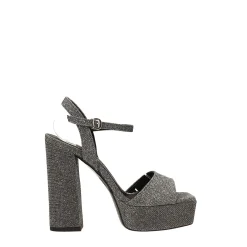 Sandali con plateau glitterati. Made in Italy. Tacco alto 13cm