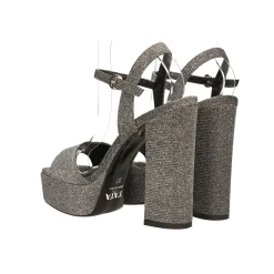 Sandali con plateau glitterati. Made in Italy. Tacco alto 13cm