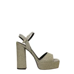 Sandali con plateau glitterati. Made in Italy. Tacco alto 13cm