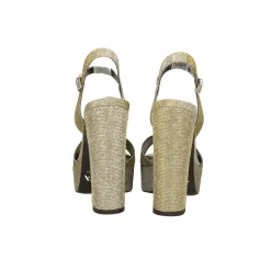Sandali con plateau glitterati. Made in Italy. Tacco alto 13cm