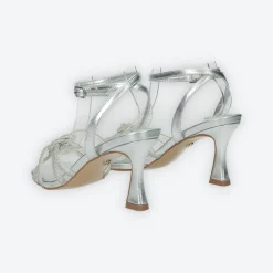 Sandali con strass luccicanti.Tacco alto 8cm