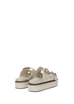 Sandali con tomaia ricamata