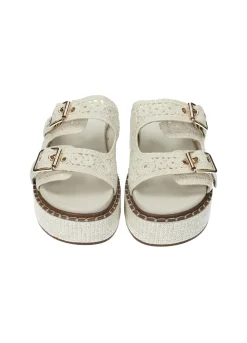 Sandali con tomaia ricamata