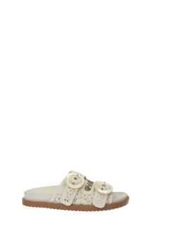 Sandali con tomaia ricamata